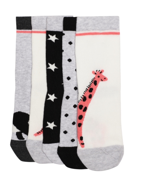 

Marks & Spencer Girls Pack Of 5 Printed Socks, Grey melange