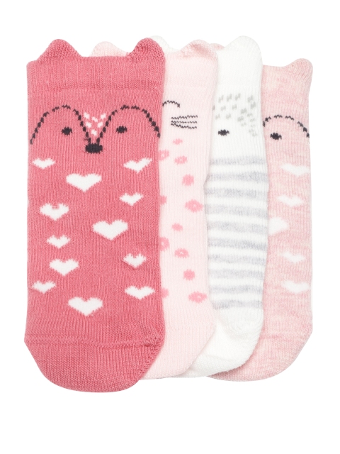 

Marks & Spencer Kids Set of 4 Ankle-Length Socks, Pink