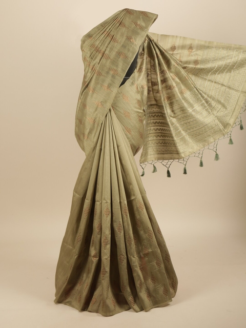 

Pothys Green & Gold-Toned Art Silk Saree