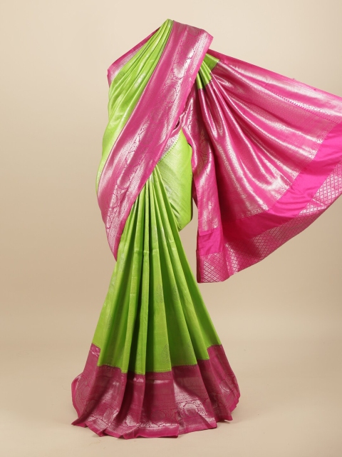 

Pothys Green & Pink Ethnic Motifs Zari Art Silk Banarasi Saree
