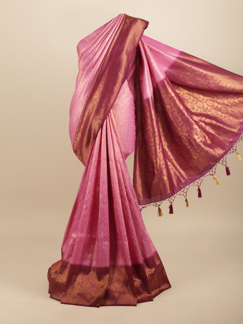 

Pothys Pink & Maroon Woven Design Zari Art Silk Banarasi Saree