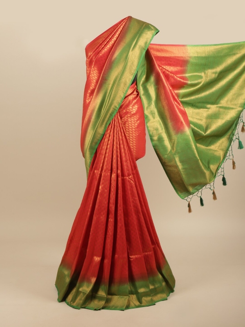 

Pothys Red & Green Woven Design Zari Art Silk Banarasi Saree