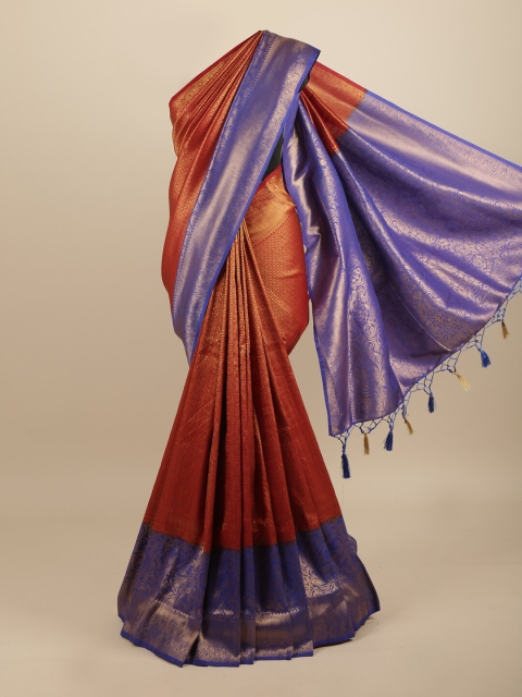 

Pothys Maroon & Purple Woven Design Art Silk Banarasi Saree