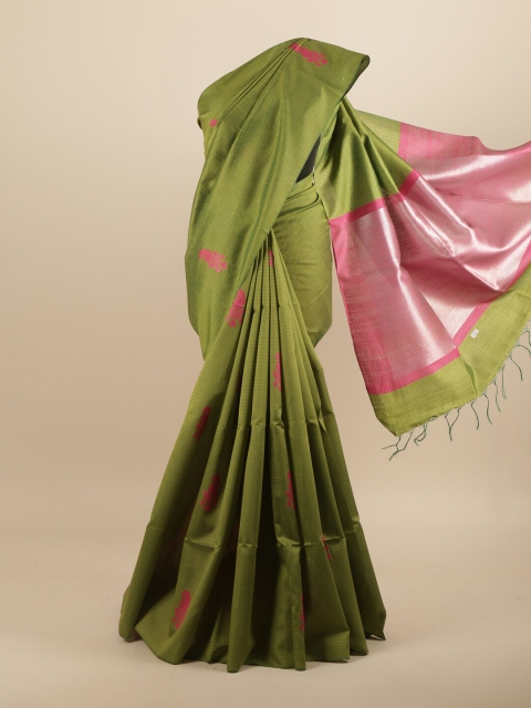 

Pothys Green & Violet Ethnic Motifs Jute Silk Saree