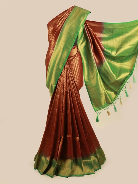 

Pothys Maroon & Green Woven Design Art Silk Banarasi Saree