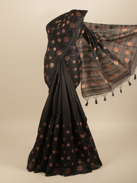 

Pothys Black & Brown Ethnic Motifs Art Silk Saree