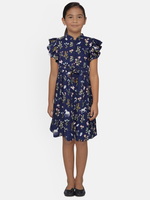 

Bella Moda Navy Blue Floral Dress