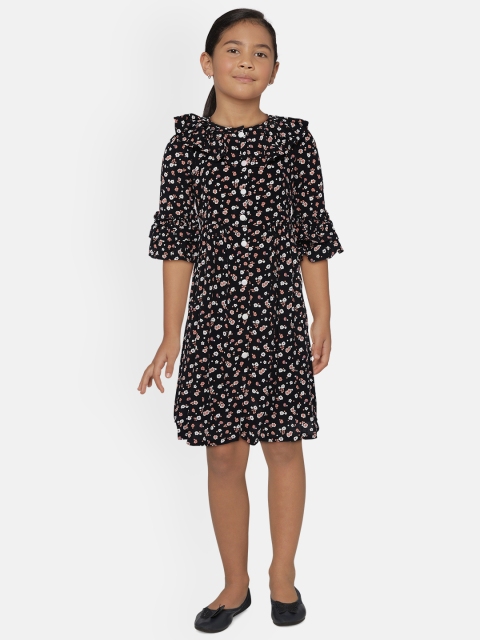 

Bella Moda Girls Black Floral Dress