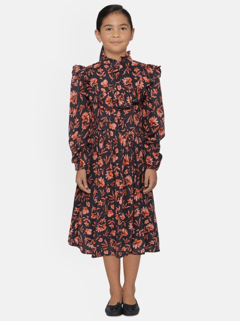

Bella Moda Girls Black Floral Dress