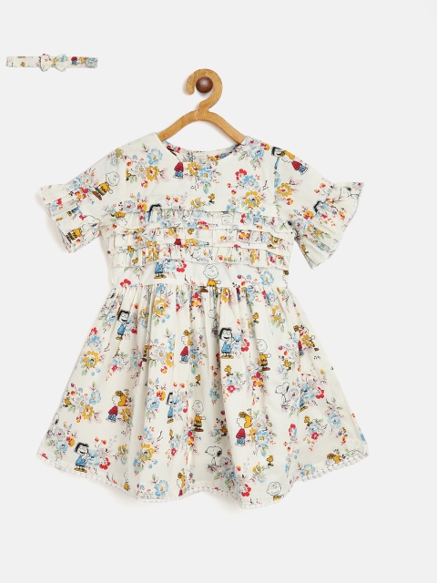 

Bella Moda Girls White Printed Dress