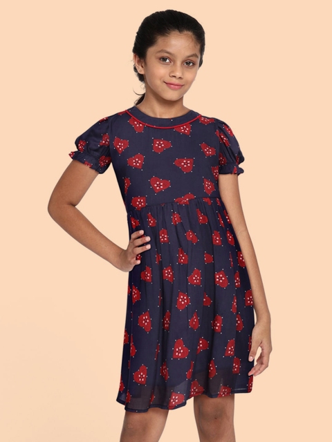 

Bella Moda Navy Blue Floral Dress