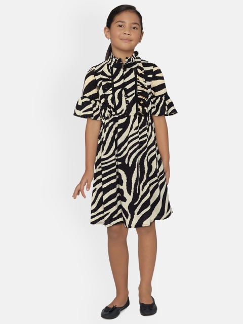 

Bella Moda Off White & Black Animal Dress