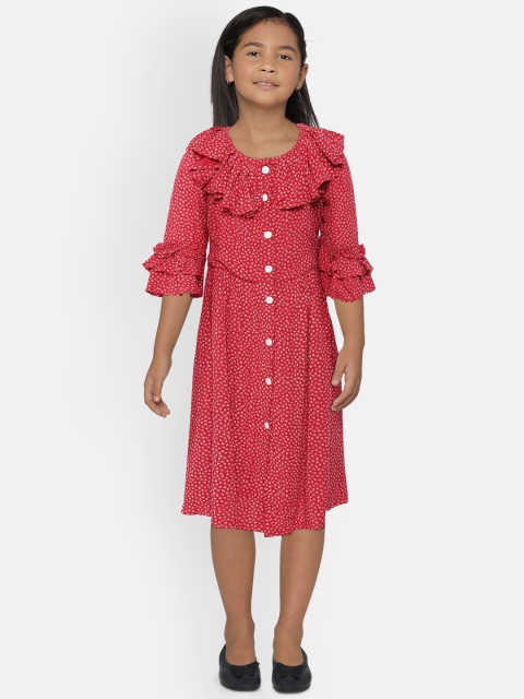 

Bella Moda Red Floral Layered Dress