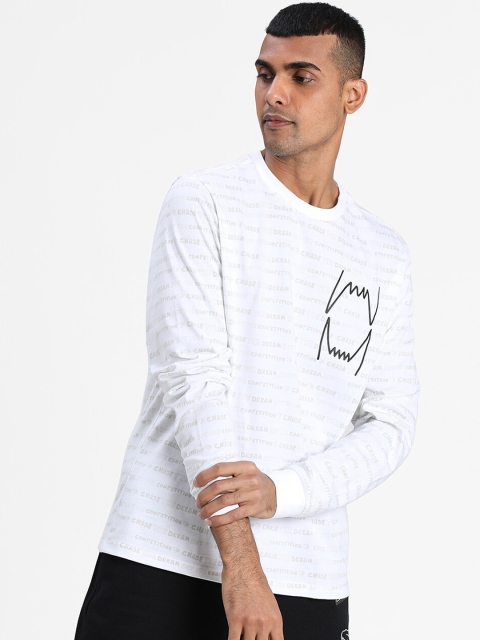 

Puma Men White & Black Typography Printed T-shirt