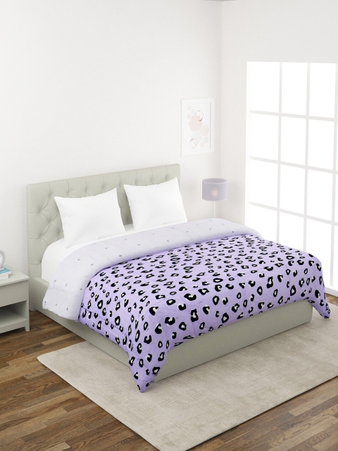 

A Homes Grace Lavender & Black Microfiber AC Room 300 GSM Double Bed Comforter