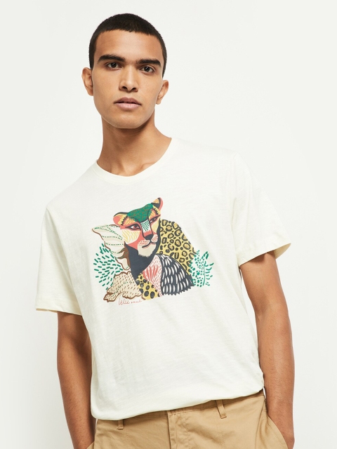 

max Men Off White Printed T-shirt