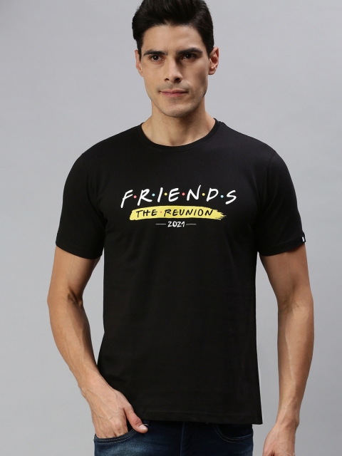 

The Souled Store Unisex Black & Yellow Printed F.R.I.E.N.D.S. Applique T-shirt
