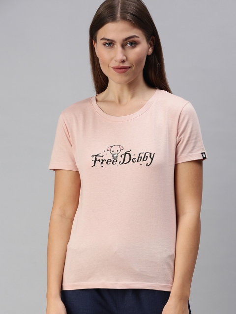 

The Souled Store Women Pink Harry Potter Free Dobby Printed T-shirt