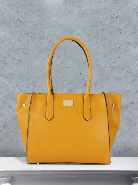 

Allen Solly Mustard Yellow Structured Handheld Bag