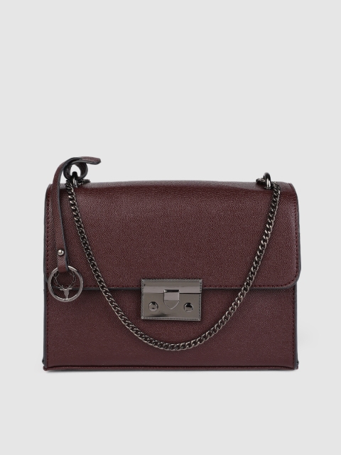

Allen Solly Burgundy Solid Sling Bag
