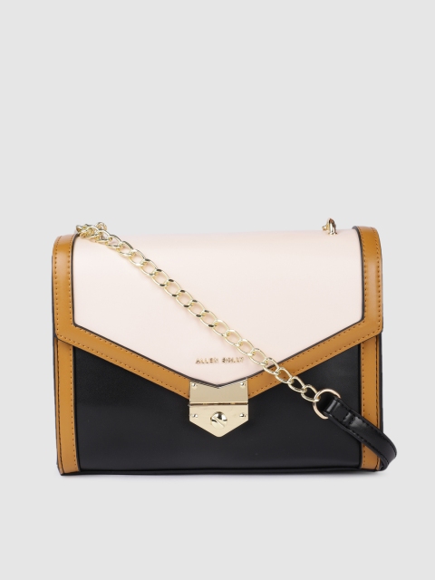 

Allen Solly Black Colourblocked PU Structured Sling Bag