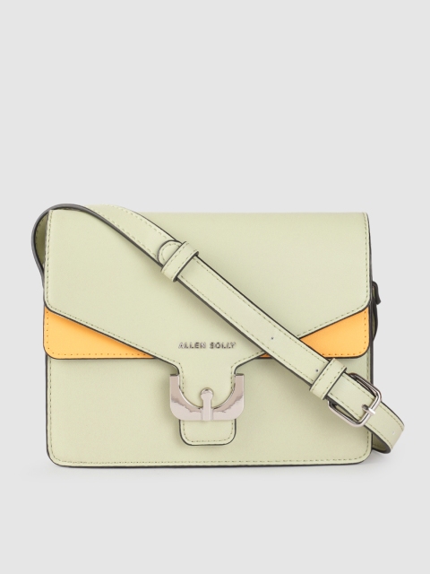 

Allen Solly Green & Yellow Colourblocked Sling Bag
