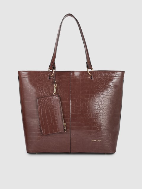 

Allen Solly Women Coffee Brown Textured Structured Shoulder Bag With Pouch