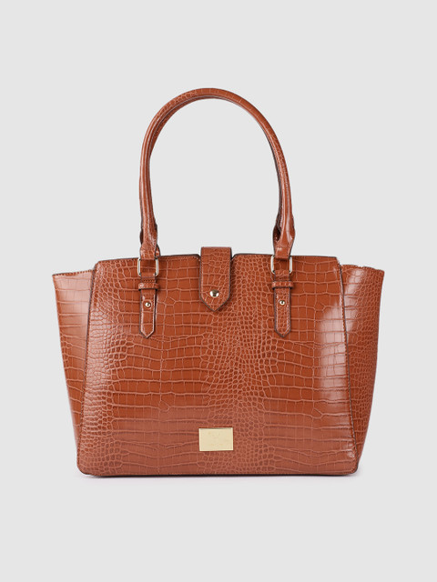 

Allen Solly Women Brown Textured Structured Handheld Bag