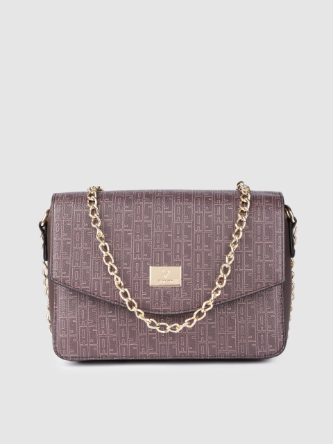 

Allen Solly Mauve Typography Printed PU Regular Structured Sling Bag