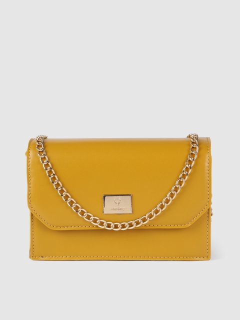 

Allen Solly Mustard Yellow Structured Sling Bag