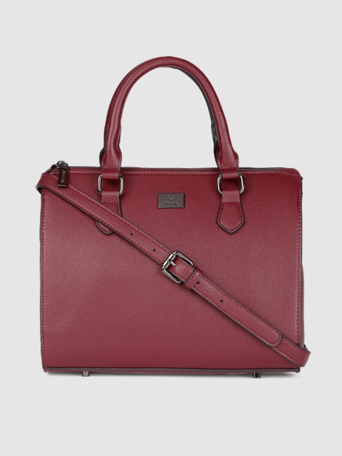 

Allen Solly Maroon Snakeskin Textured Handheld Bag with Detachable Strap