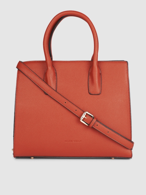 

Allen Solly Rust Orange Solid Handheld Bag with Detachable Strap