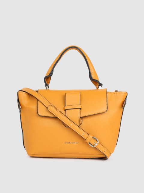 

Allen Solly Mustard PU Structured Satchel