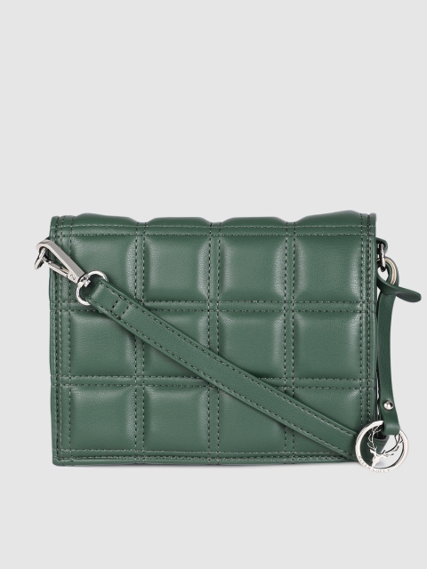 

Allen Solly Green Quilted Structured Sling Bag