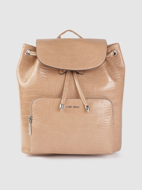 

Allen Solly Women Beige Croc Textured Backpack