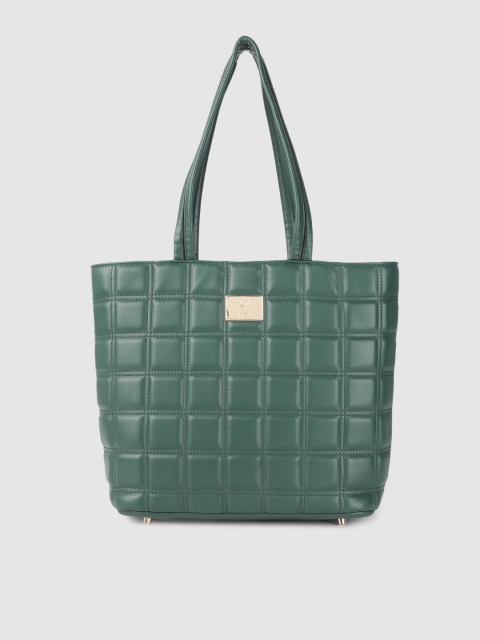 

Allen Solly Green Quilted PU Structured Shoulder Bag