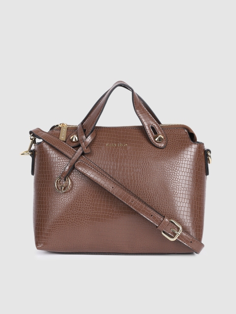 

Allen Solly Coffee Brown Textured PU Structured Shoulder Bag