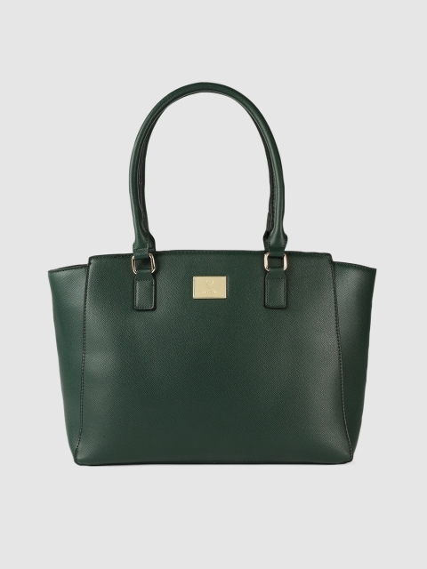 

Allen Solly Green Solid PU Regular Structured Shoulder Bag