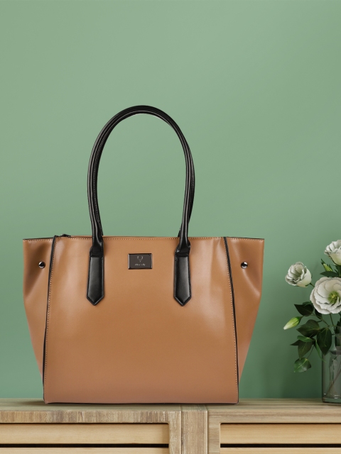 

Allen Solly Taupe Solid PU Oversized Structured Shoulder Bag