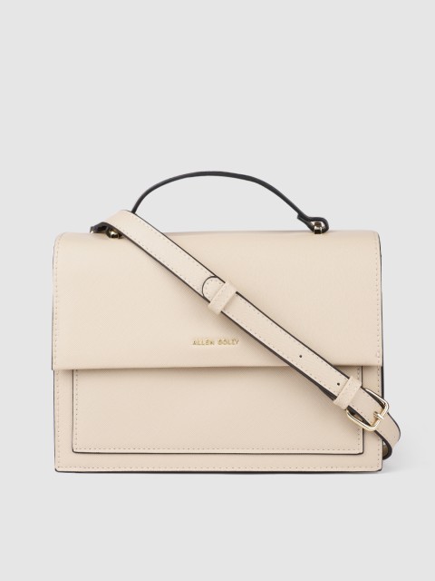 

Allen Solly Off White Solid PU Small Structured Handheld Bag