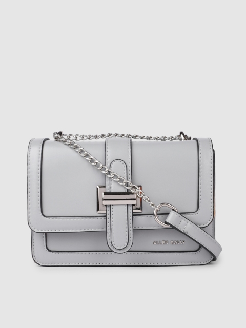 

Allen Solly Blue Solid PU Small Structured Sling Bag with Buckle Detail