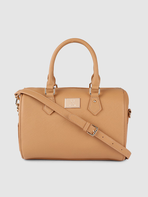 

Allen Solly Tan Brown Structured Handheld Bag