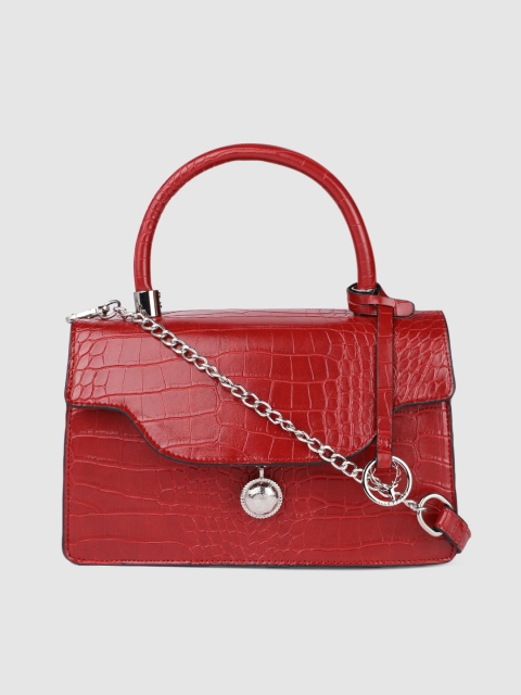 

Allen Solly Red Animal Textured PU Small Structured Handheld Bag