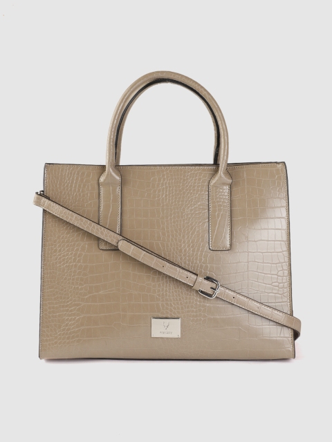 

Allen Solly Taupe Croc Textured Handheld Bag