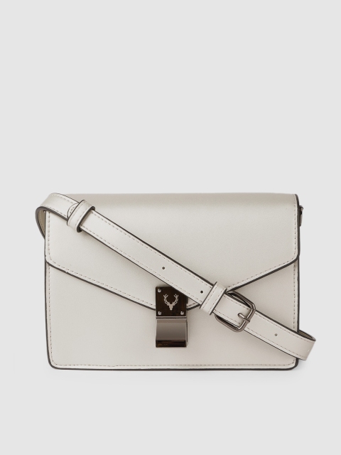 

Allen Solly Silver-Toned Structured Sling Bag
