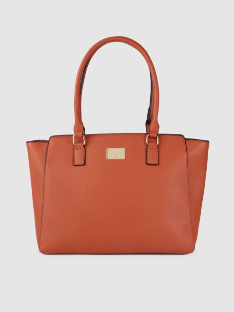 

Allen Solly Women Rust Solid Structured Handheld Bag