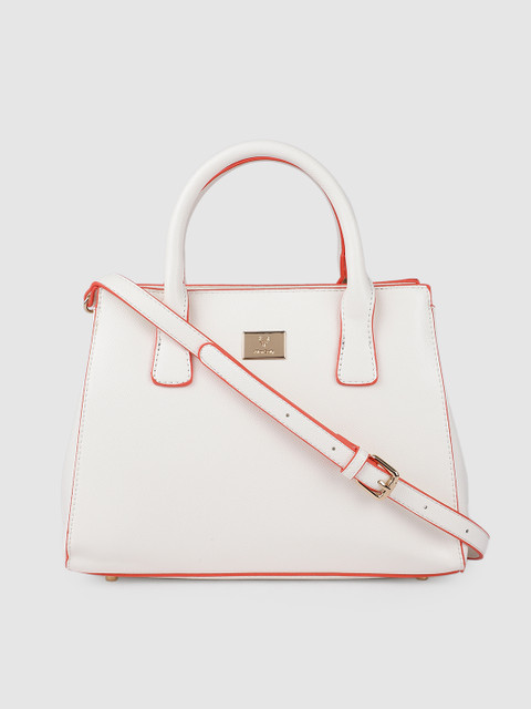 

Allen Solly Off White Solid Handheld Bag