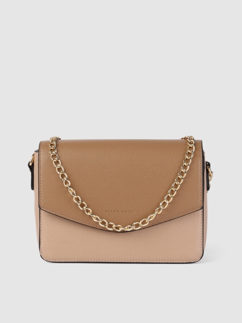 

Allen Solly Nude-Coloured Colourblocked Structured Sling Bag