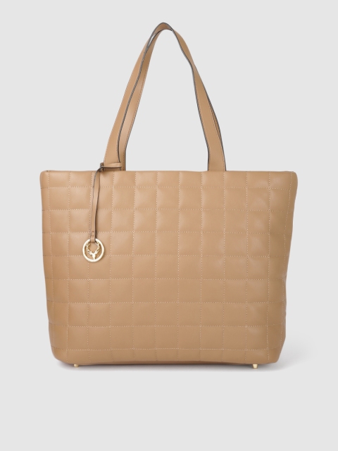 

Allen Solly Women Tan Solid Quilted Shoulder Bag