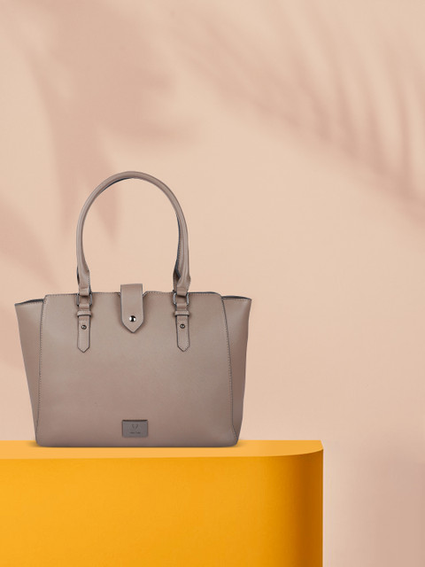 

Allen Solly Coffee Brown Solid PU Regular Structured Shoulder Bag